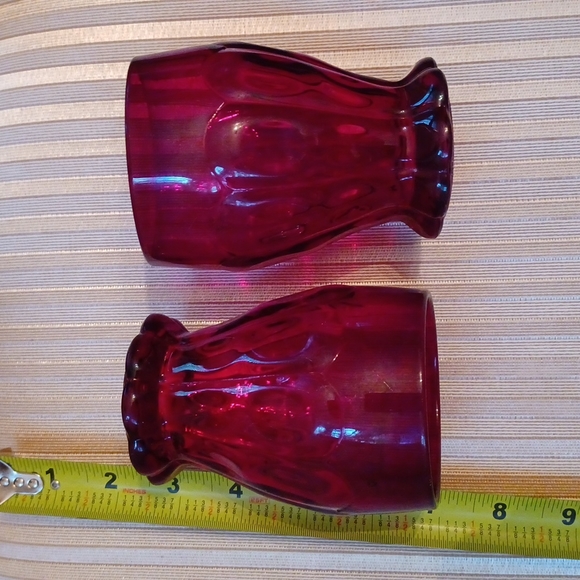 ❤Fenton Ruby Dot And Panel Tumblers - Picture 3 of 5